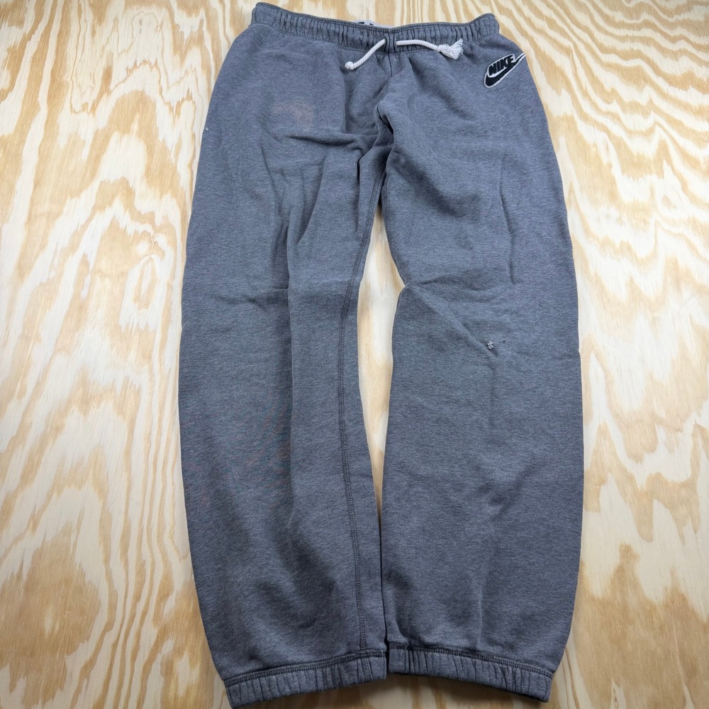Nike Womens Grey Heathered French Terry Sweatpants Joggers Size M Just Do It